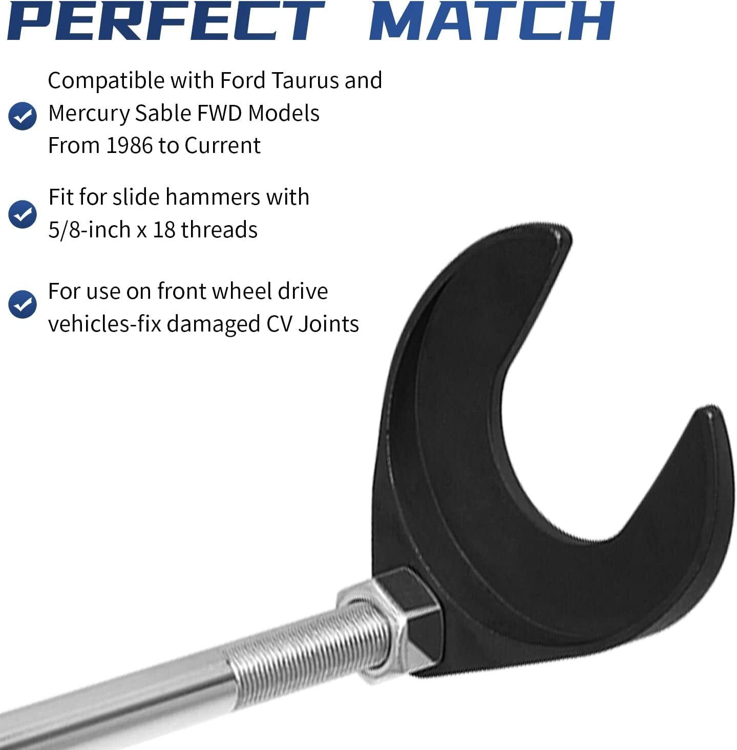 CV Axle Removal Tool 48mm with Nut Fits slide hammers with 5/8-inch x18 threads