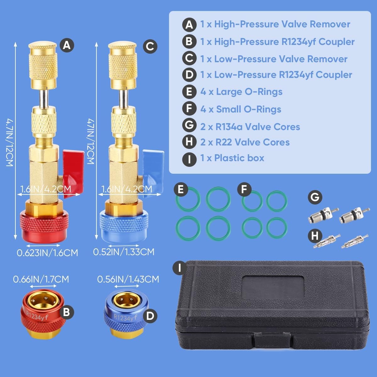 R134a R1234yf R22 Valve Core Removal Tool for Auto Air Conditioning Systems