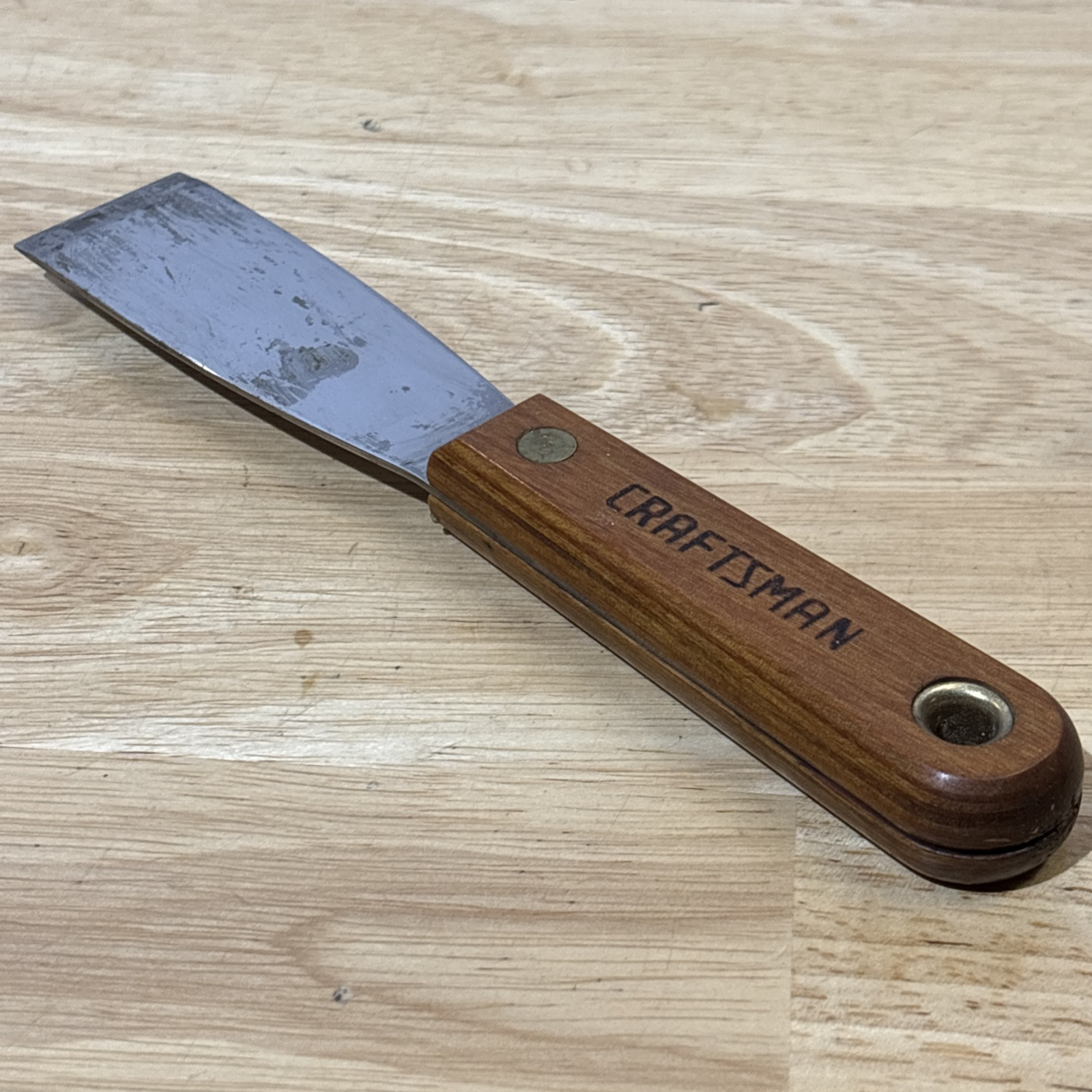 Craftsman 1.25″ Gasket Scraper Putty Knife Stiff Blade Wood Handle 9 42025 USA