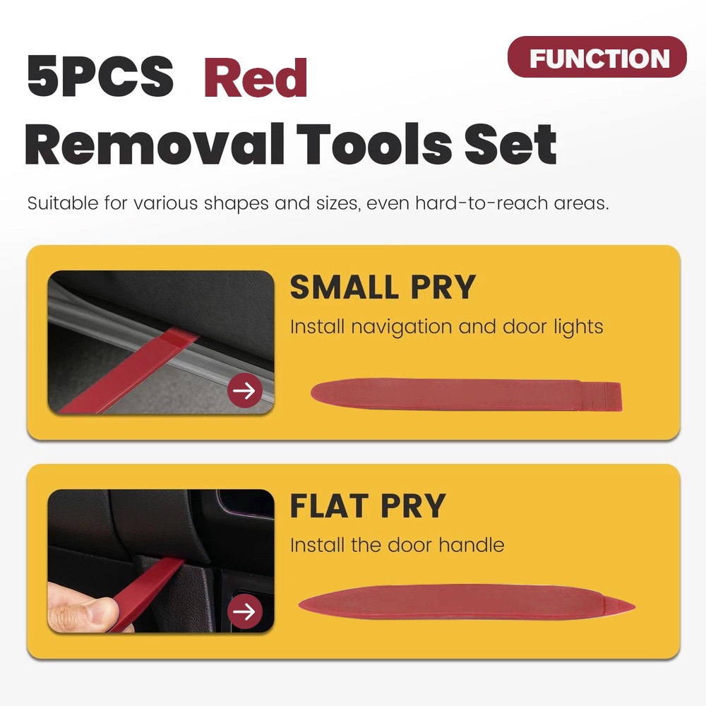 5 Auto Trim Removal Tool Kit Car Panel Door Window Fastener Remover Pry Tool Set