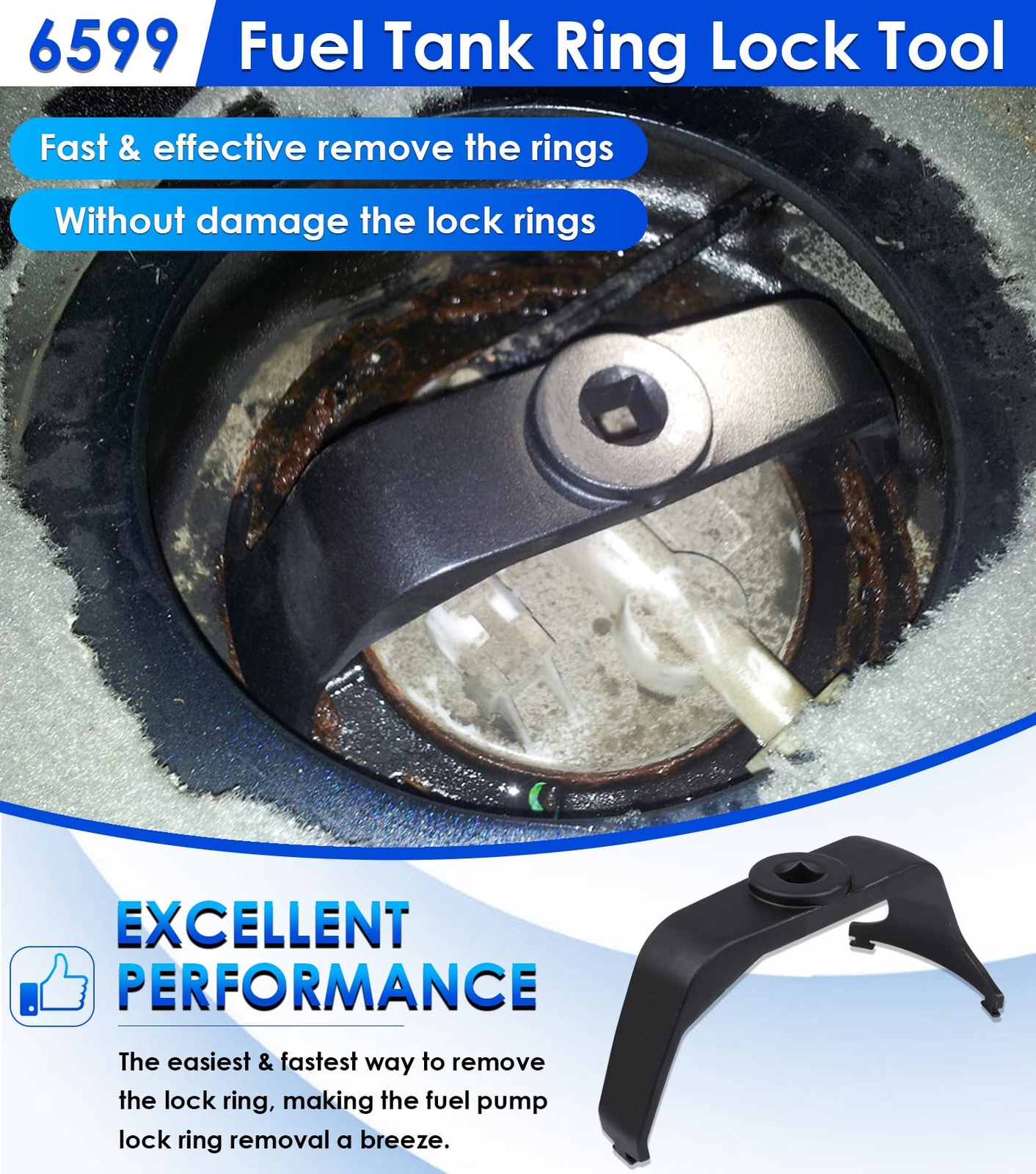 For Dodge Ram Nissan Fuel Tank Lock Ring Wrench Tool Pump Removal Installer 6599