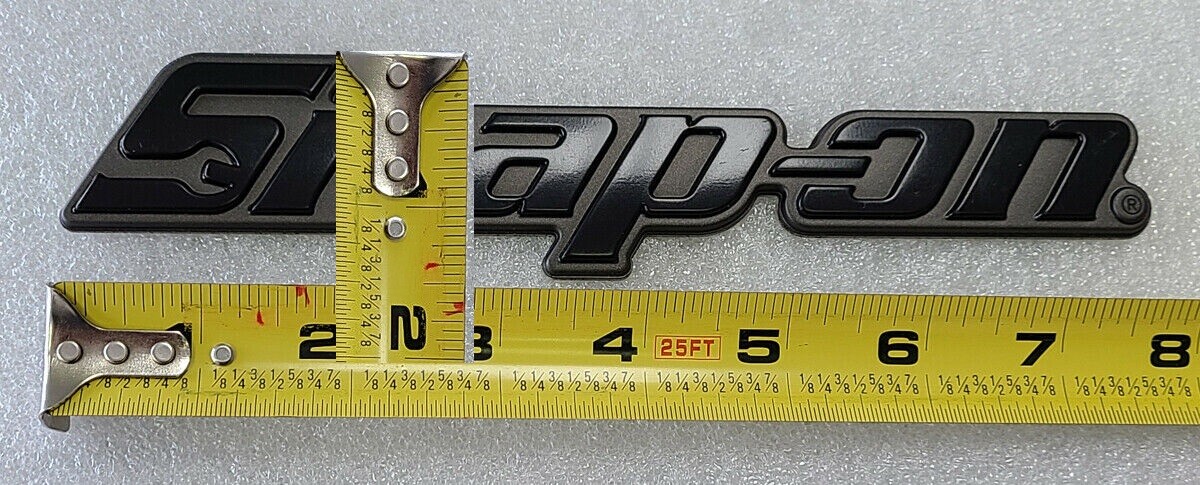 NEW STYLE BLACK GRAY SNAP ON ™ TOOL BOX 3D TOOL BOX BADGE LOGO EMBLEM 8” Lenght