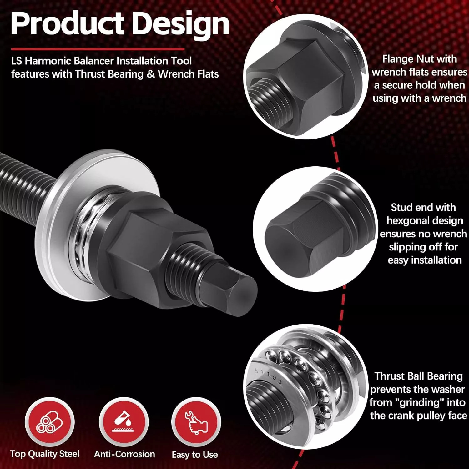 Harmonic Balancer Installation Tool LS LT For Chevy GM 1997-UP LS1/2/3/4 LSX LSA