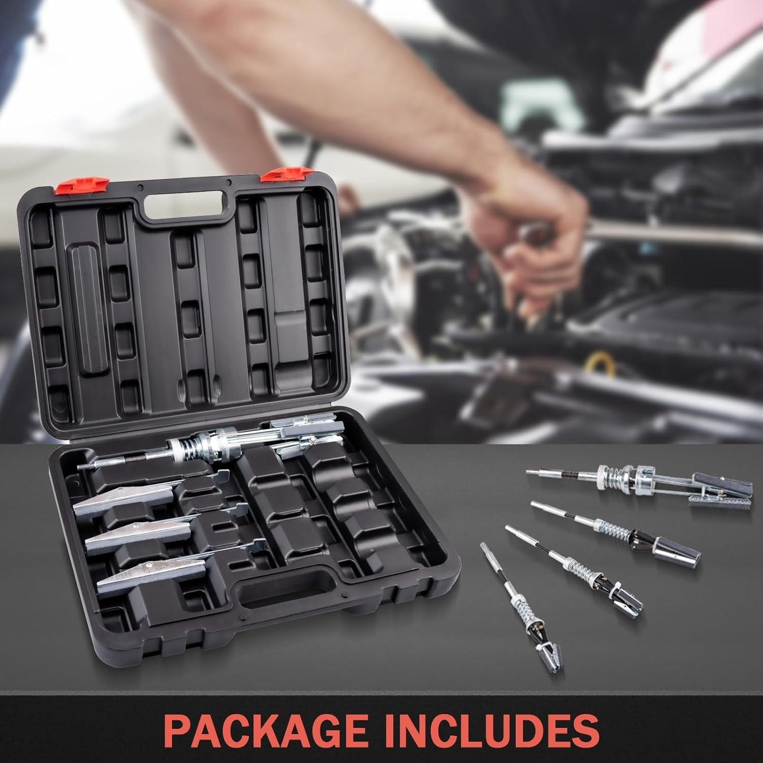 7PCS Cylinder Hone Tool Set with Box, Adjustable Engine Cylinder Honing Tool Kit