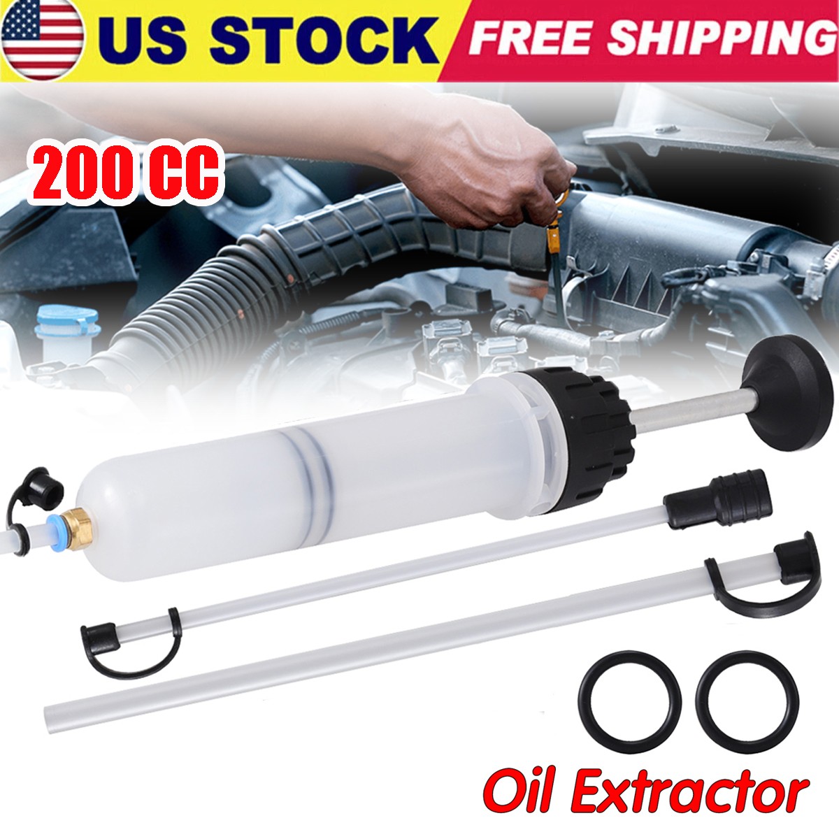200cc Fluid Extractor Filling Syringe Transfer Liquid Pump Oil Extraction Auto