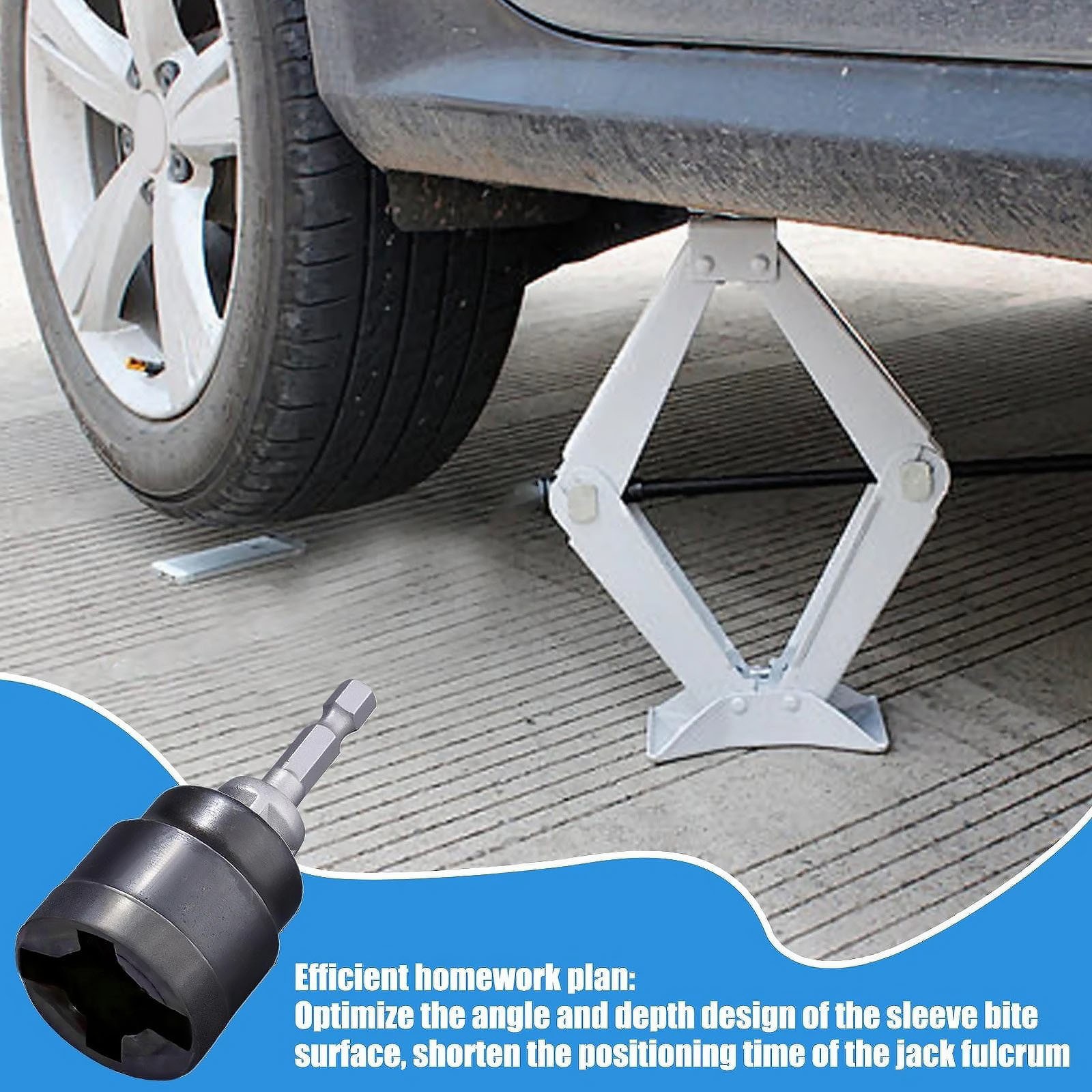 For Scissor Jack Adapter, Power Drill Socket Converter, High Carbon Steel Made