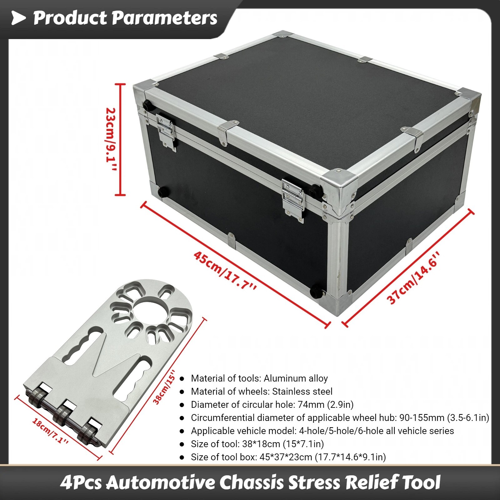 4Pcs Automotive Chassis Stress Relief Tool Bushing Adjustment Reset Tool Kit