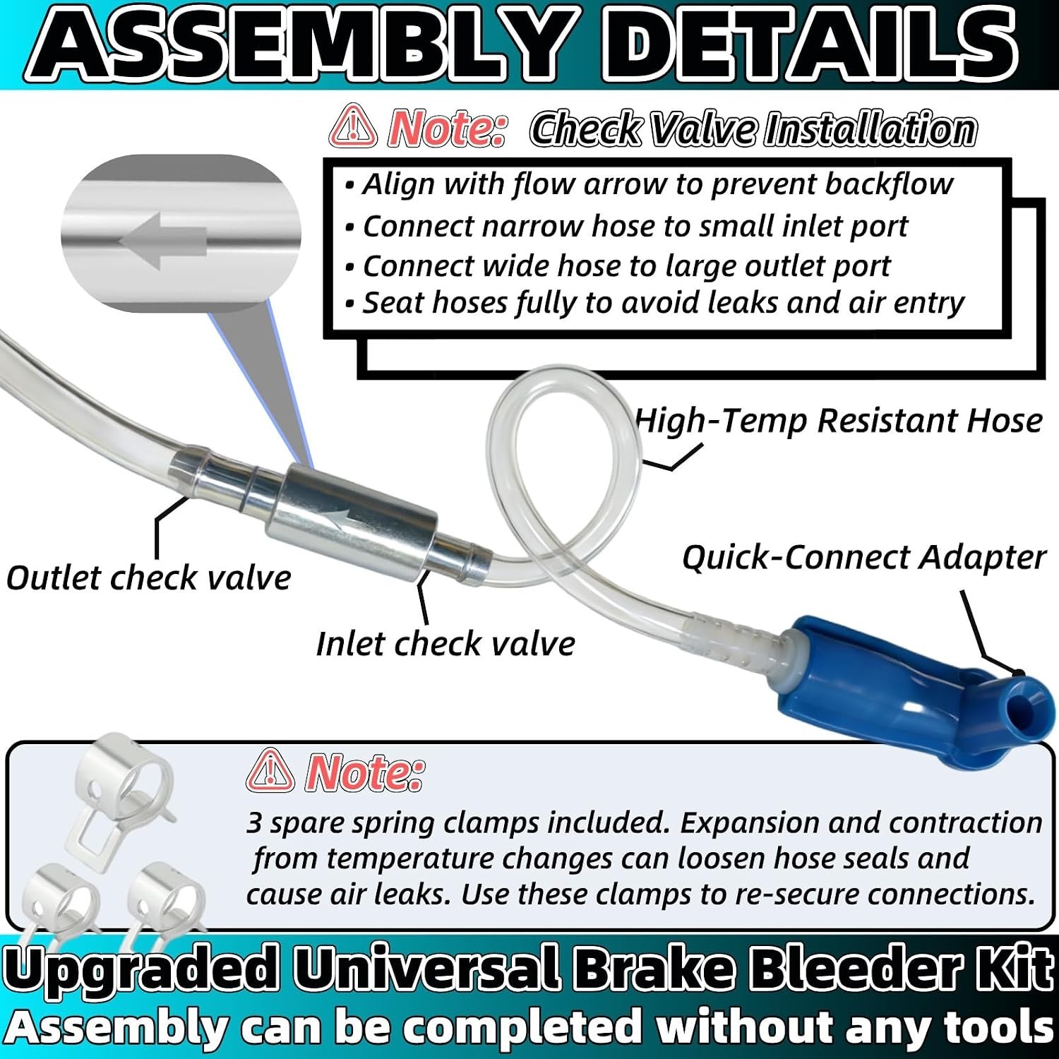 Universal Brake Bleeding Tool Kit for Car Motorcycle Hydraulic Systems