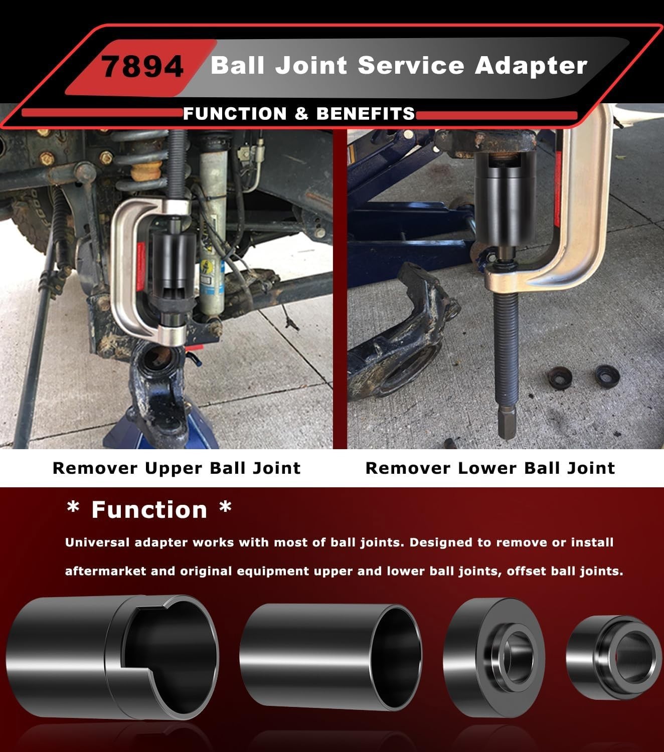 Ball Joint Service Adapter Tools Kit 7894 for Jeep Wrangler & Dodge Ram Trucks