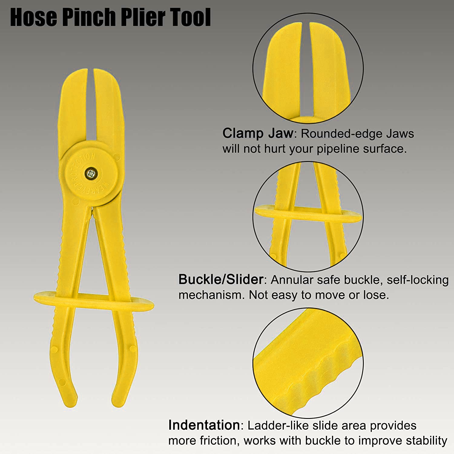 3PCS Flexible Hose Clamp Plier Yellow 1/2 “to 3/4” Radiator Brake Pipe Tool