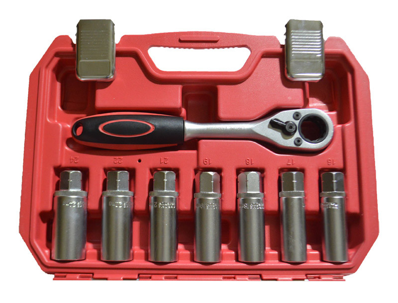 18 pcs Suspension Shock Absorber Strut Nut Removal Tool Red Work-box Tool Kit