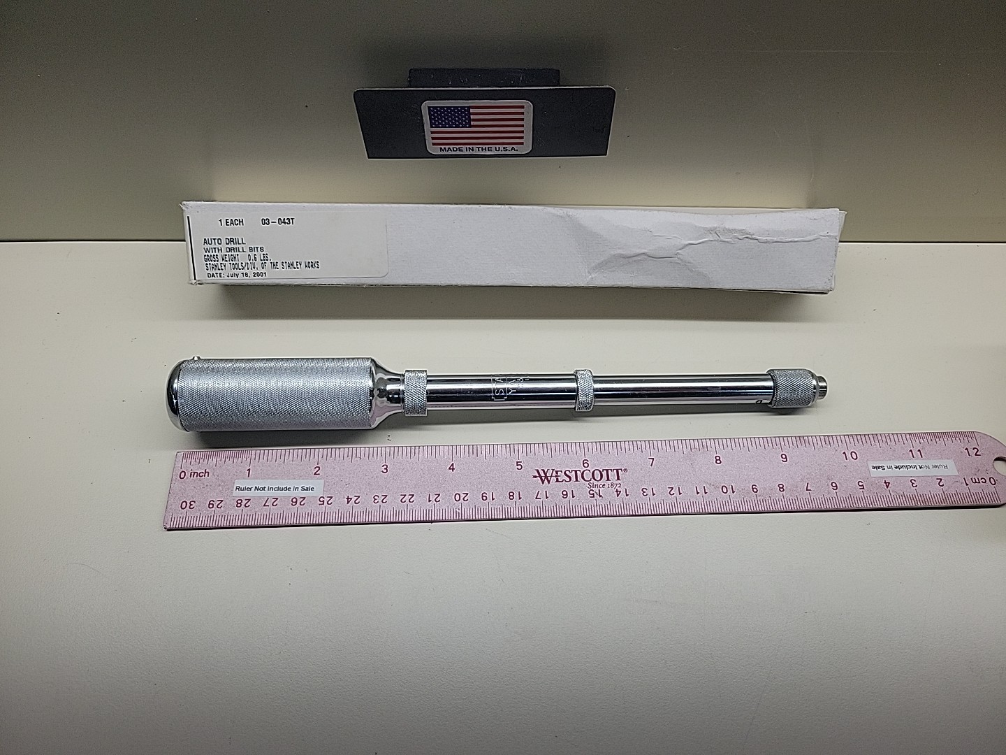 Stanley Push Drill 03-043 10 Bits New Old Stock Off-Grid Drill USA Vtg