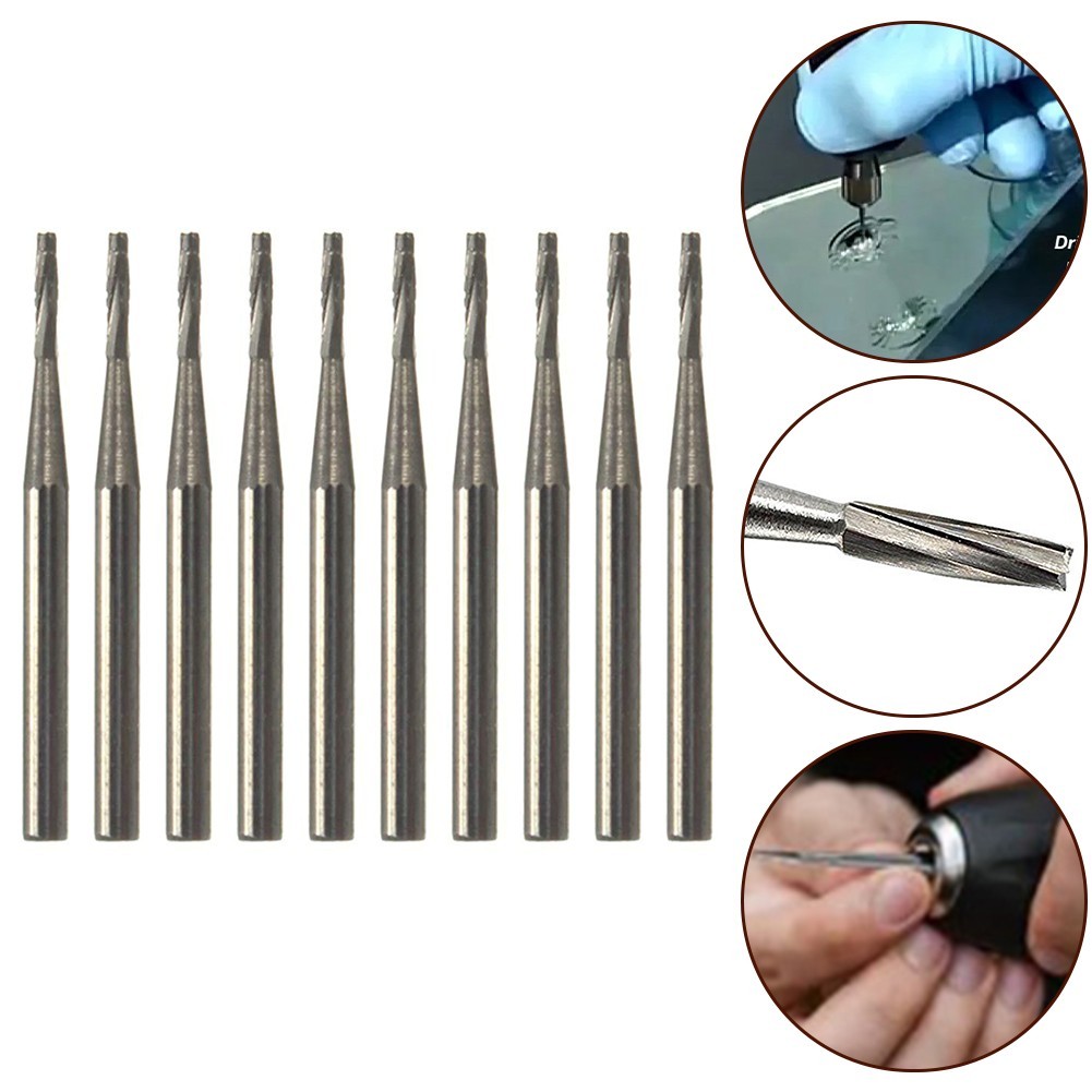 10PCS Professional Grade Alloy Drill Bits For Tapered Auto Glass Repair