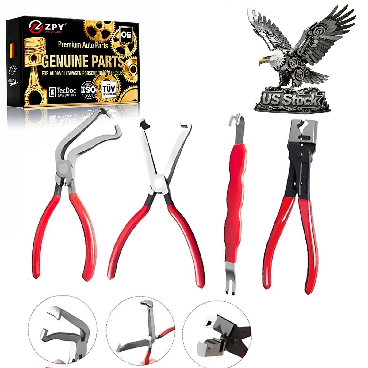 4Pcs/Set Electrical Disconnect Pliers for Cars, Electrical Connector Separator