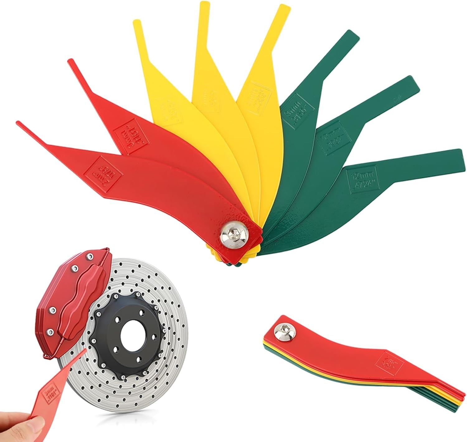Brake Pad Thickness Gauge 8 Piece Set Automotive Measuring Ruler Tool NEW