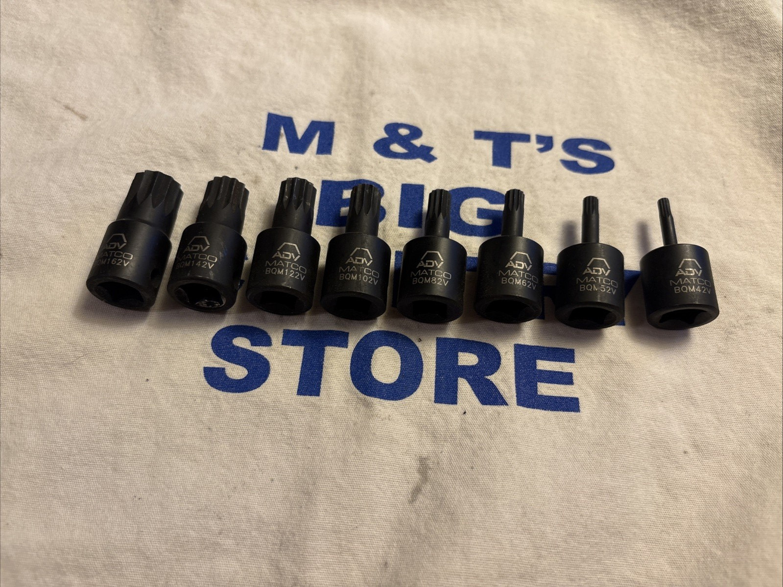 Matco 3/8″ Drive 8pc Impact Triple Square Bit Set M4-M16 w/ Rail BQM