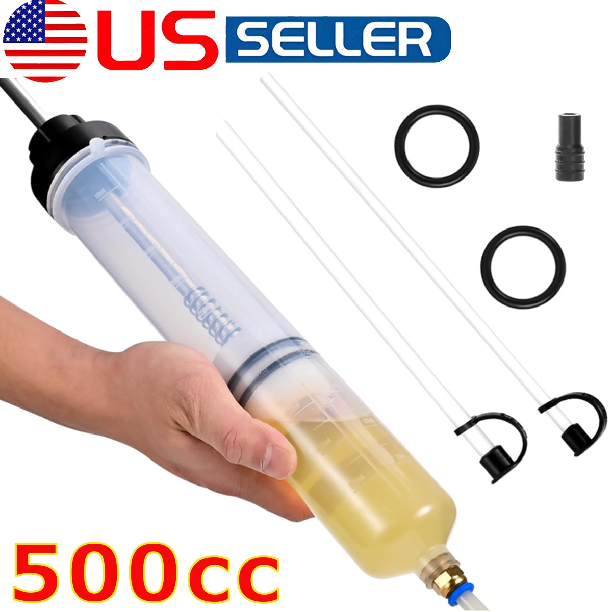 500cc Fluid Extractor Filling Syringe Transfer Liquid Pump Oil Extraction Auto