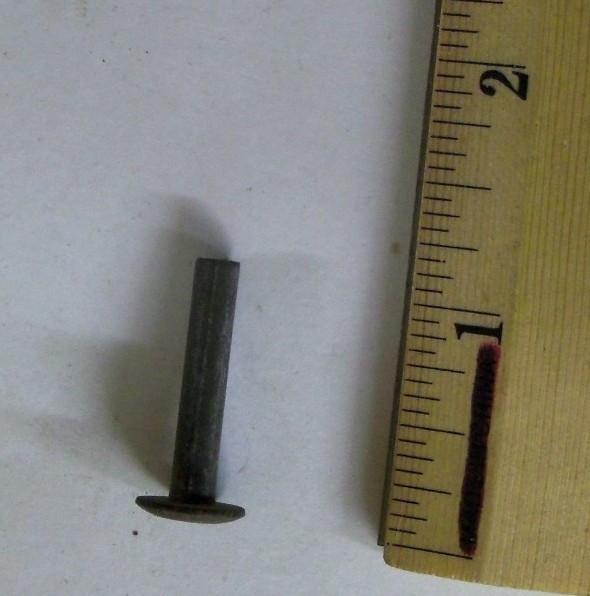 Vtg. Solid Steel 3/16 X 1 Rivet Round 7/16 Dia. Head Vintage