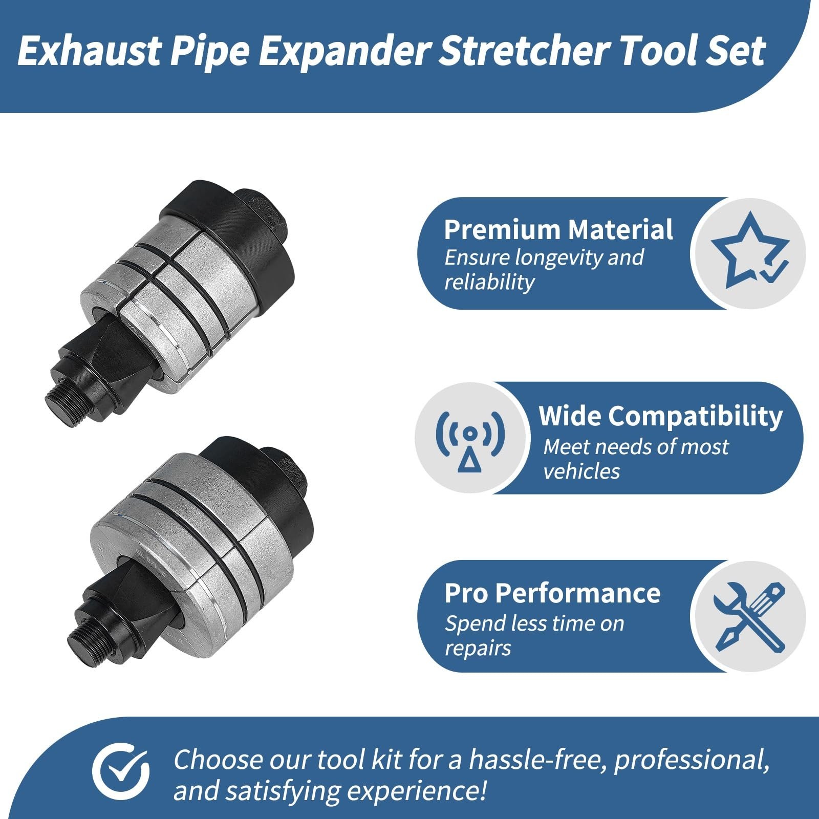 Exhaust Pipe Expander Tool Set 1-5/8″ to 4-1/4″ Hex Muffler Spreader 28mm