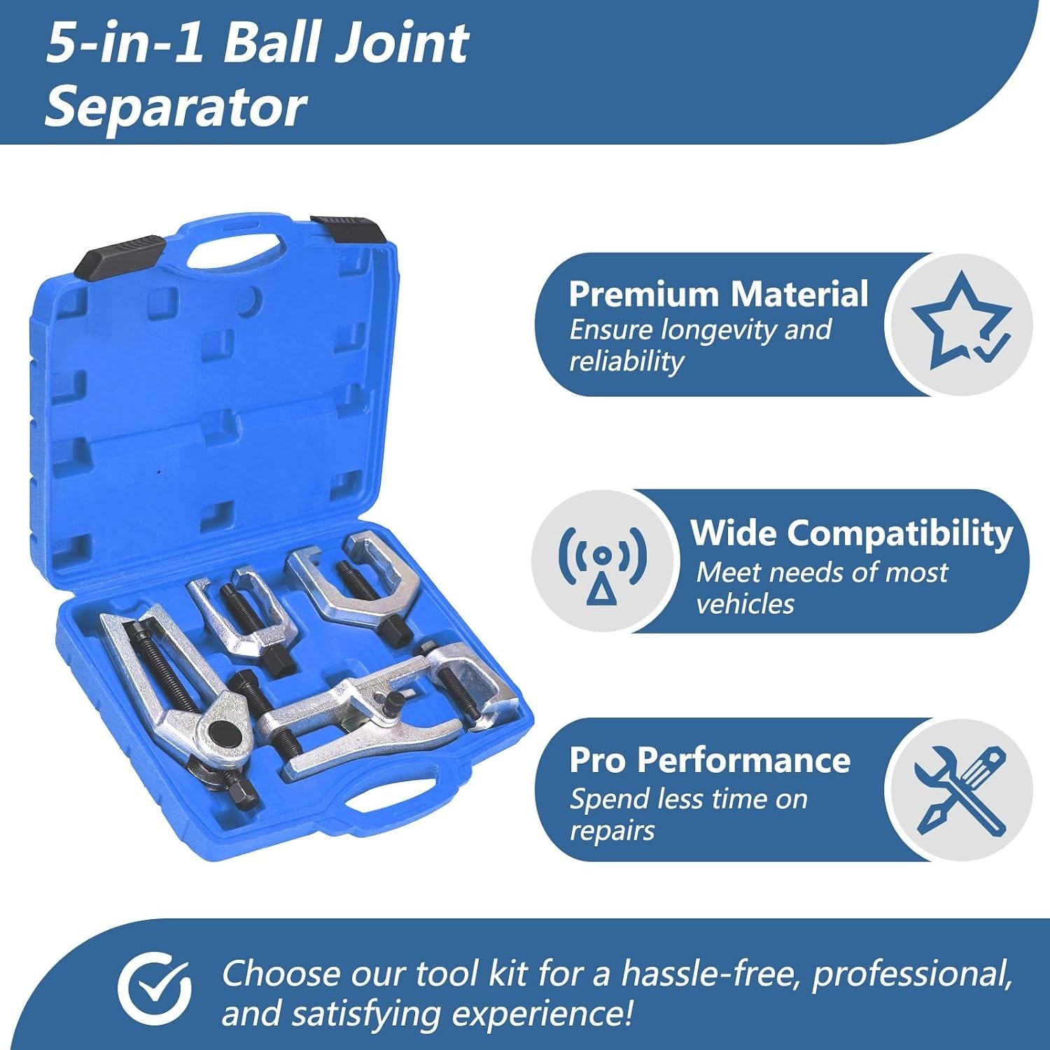 Heavy-Duty 5-in-1 Ball Joint Separator and Pitman Arm Puller – Durable Alloy