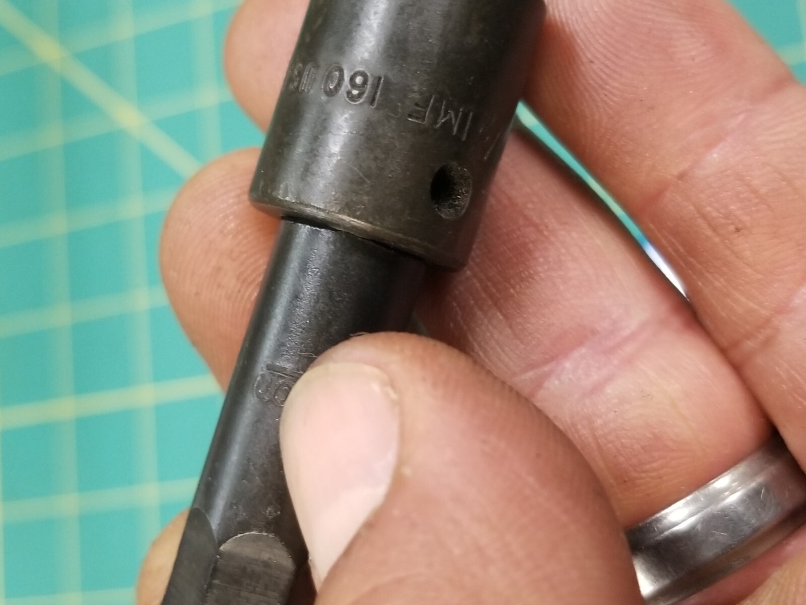 Vintage Snap-on 3/8″ Hex to 3/8″ Square Drive Power Adapter Pinned A3001A USA