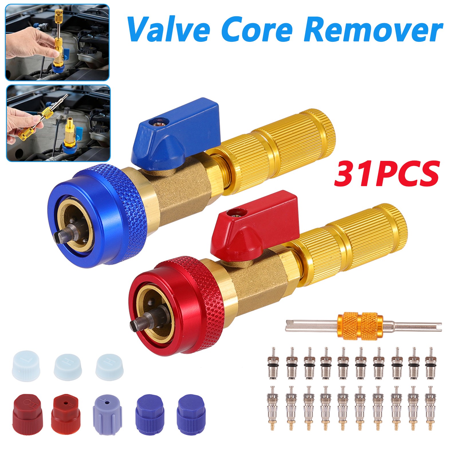 Air Conditioning R134A Valve Copper Core High Low Pressure Remover InstallerTool