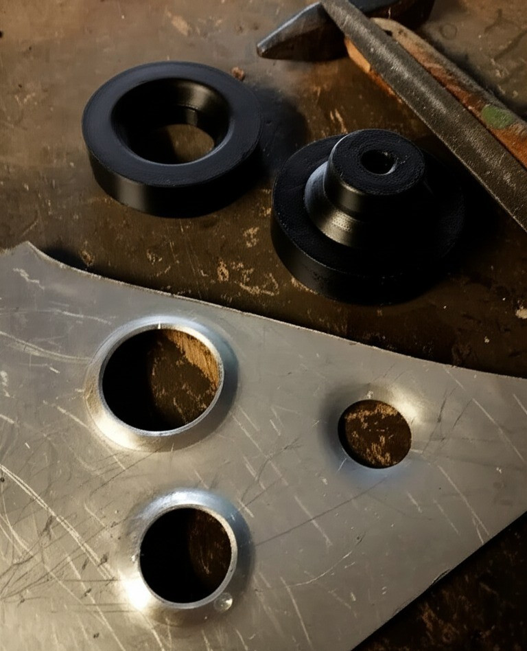 Dimple Die Set for Hydraulic Punch Driver – 5 Sizes (25–50 mm) – USA Made