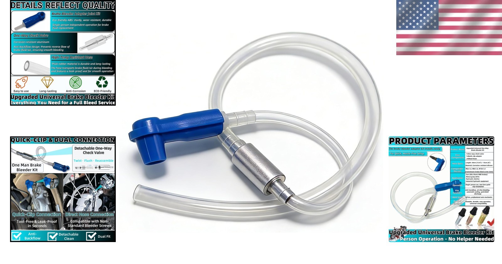 Universal Brake Bleeding Tool Kit for Car Motorcycle Hydraulic Systems