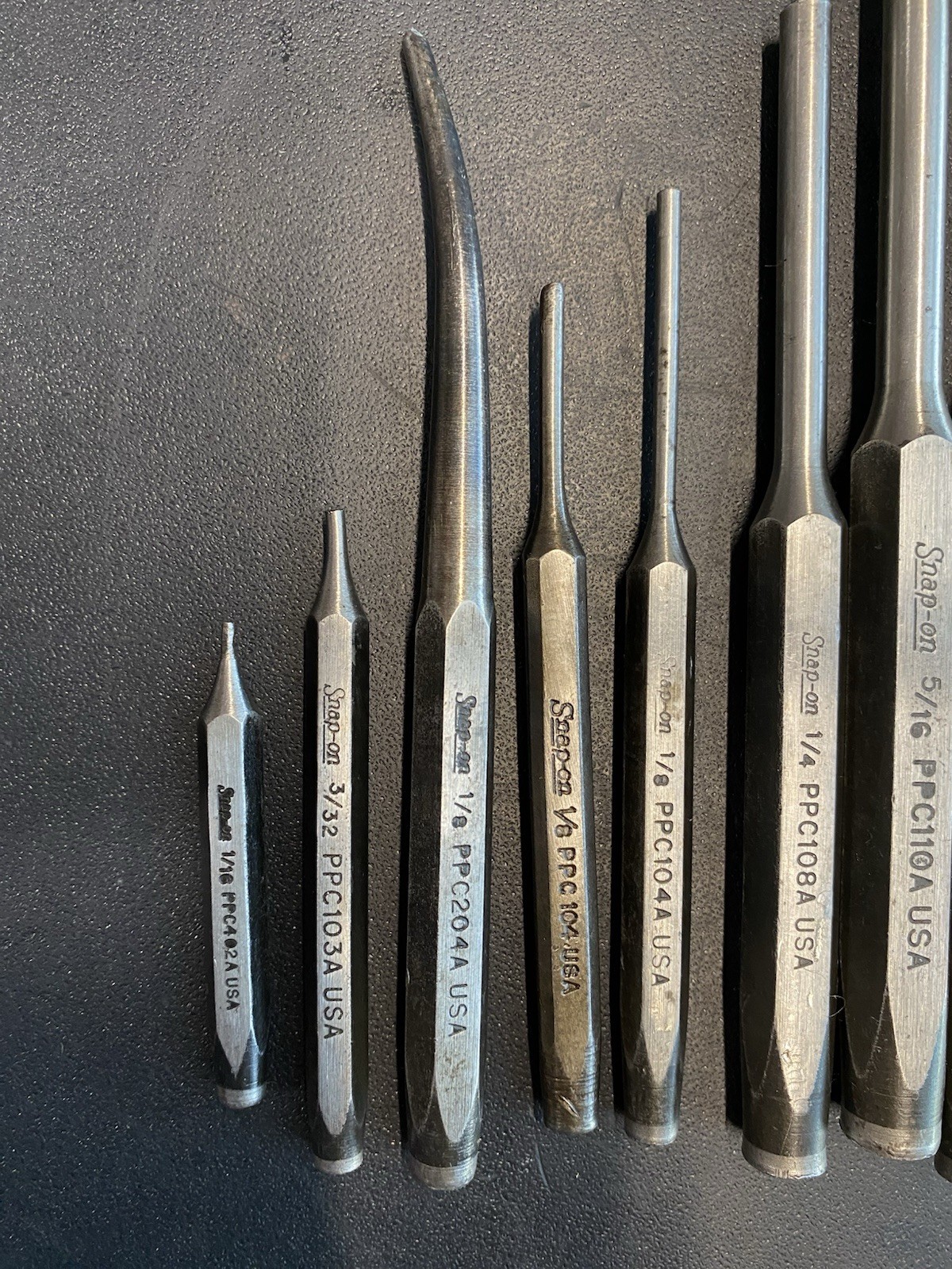 SNAP ON 24PC CHISEL, PUNCH Set Lot C-64b Pouch READ