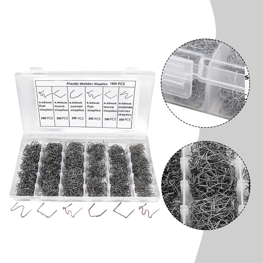 Plastic Welding Kit 1800 Pieces Stainless Steel Staples for Welder Tools