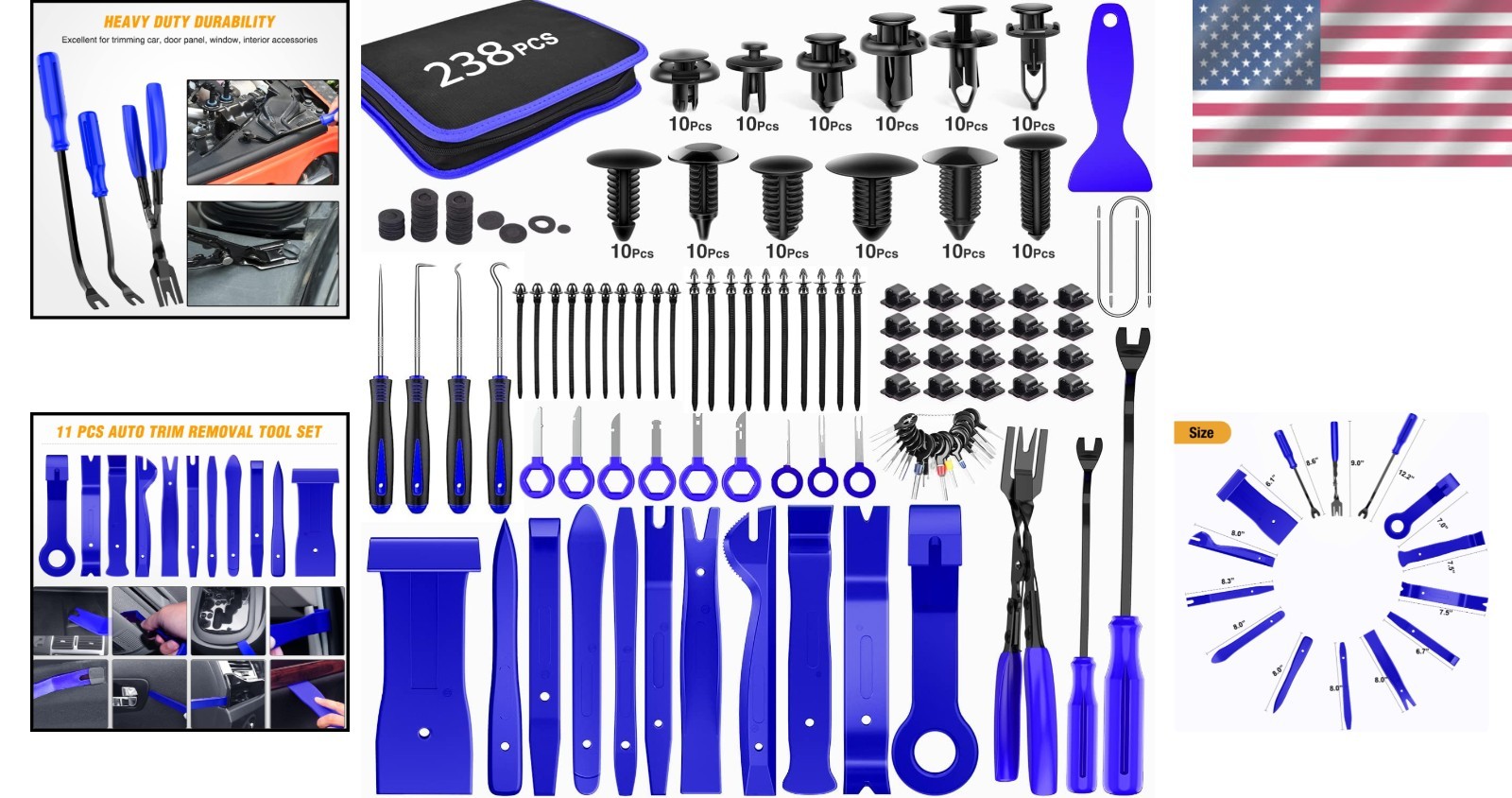 Durable 238-Pcs Nylon Trim Removal Tools – Ideal for Cars, Furniture, and More