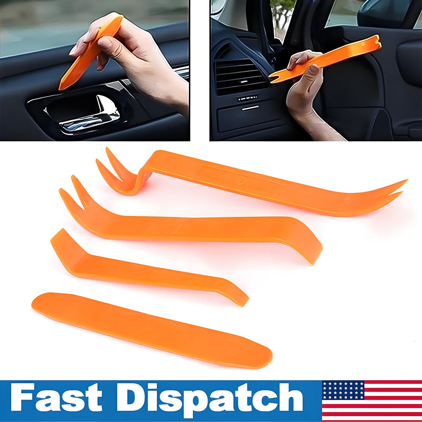 4p Car Trim Removal Tool Kit Set Door Panel Fastener Auto Dashboard Plastic Tool