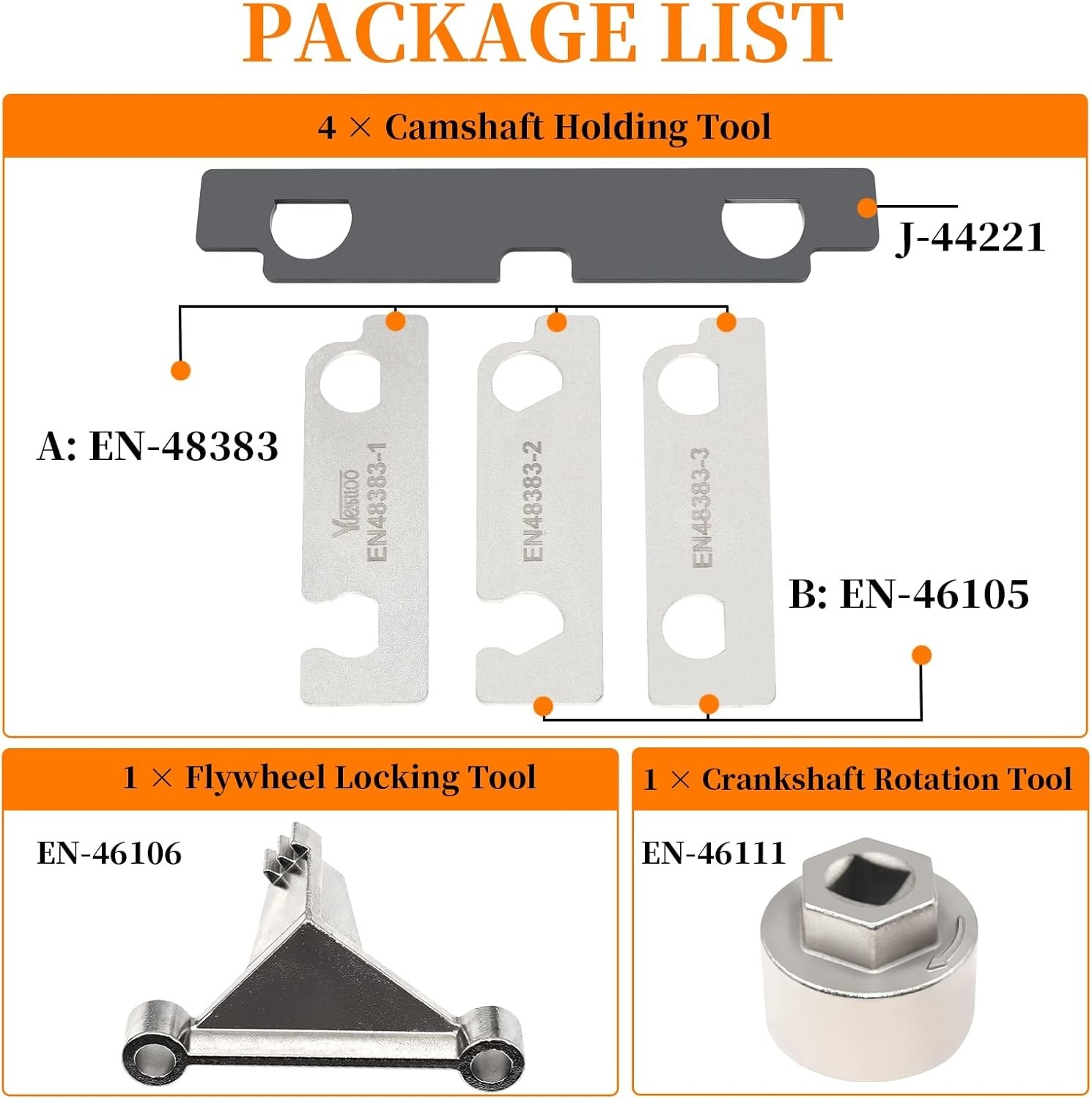 6Pcs Camshaft Retaining Tool Kit, For GM 2.8 2.9 3.0 3.2 3.5 3.6 3.7 4.2