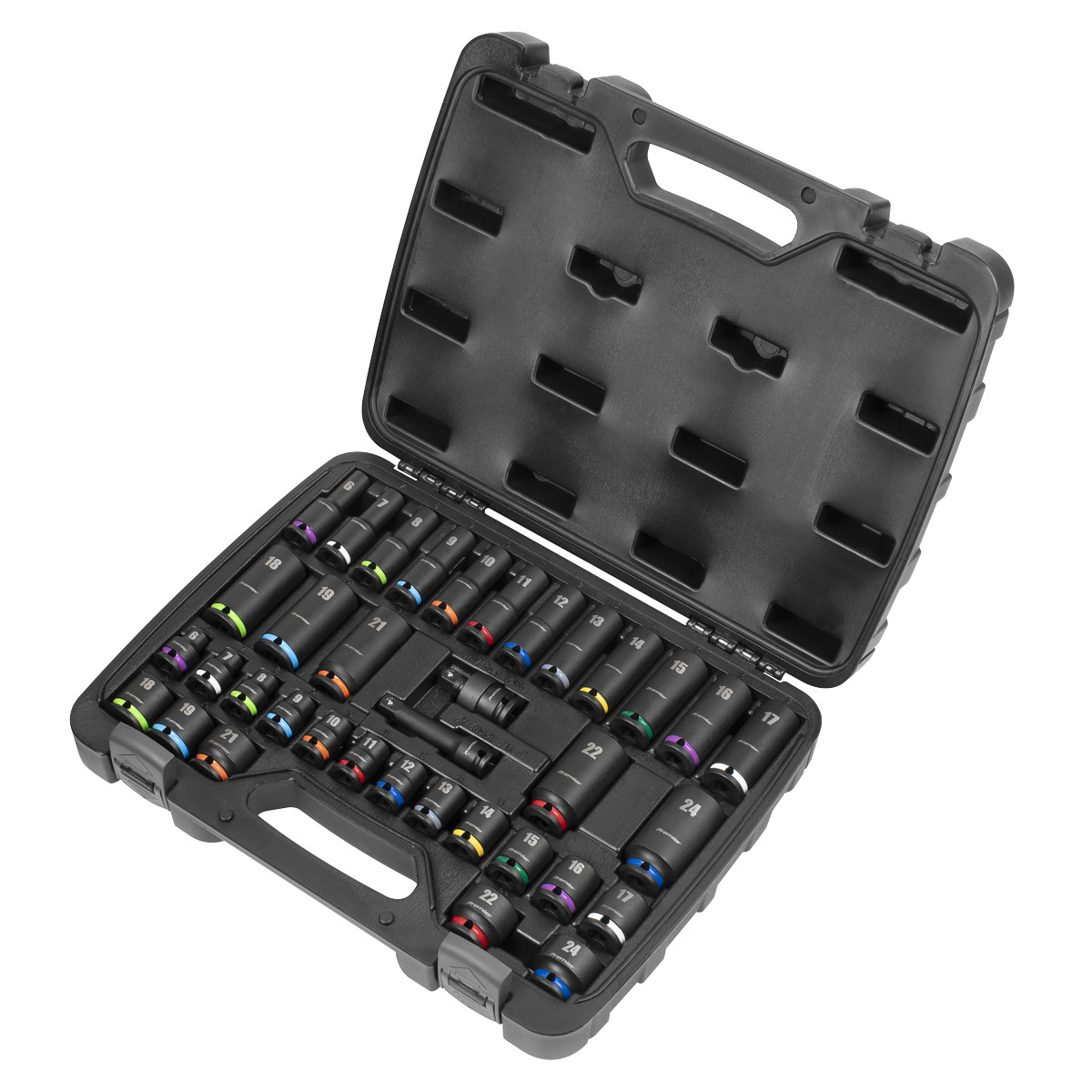 Premier Impact Socket Set 3/8″ Square Drive 36 Pieces Hardened Tempered AK5633M