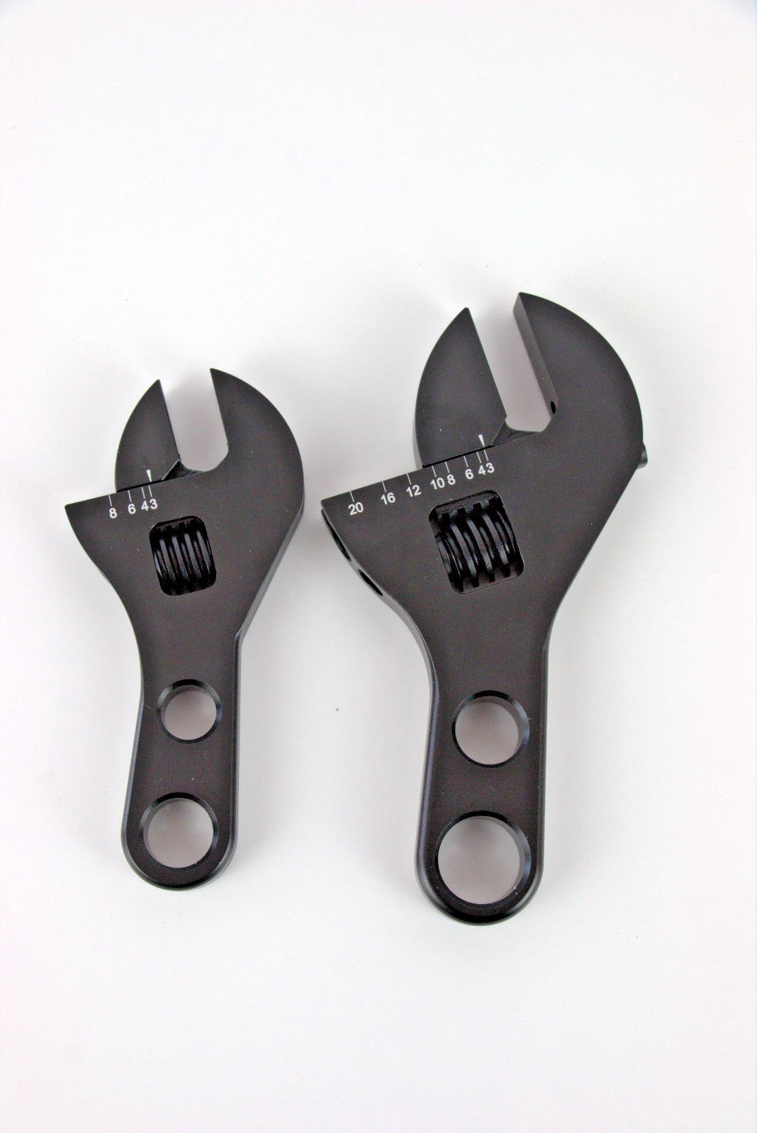 BLACK ALUMINUM STUBBY ADJUSTABLE AN FITTING WRENCH SET -3AN TO -20AN #5821/5822