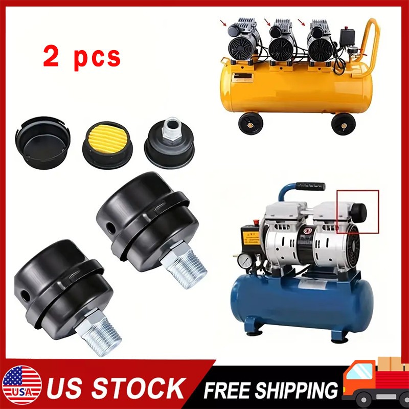 20mm 2x Air Compressor Metal Filter Intake Filter Noise Muffler Silencer 1/2″ PT