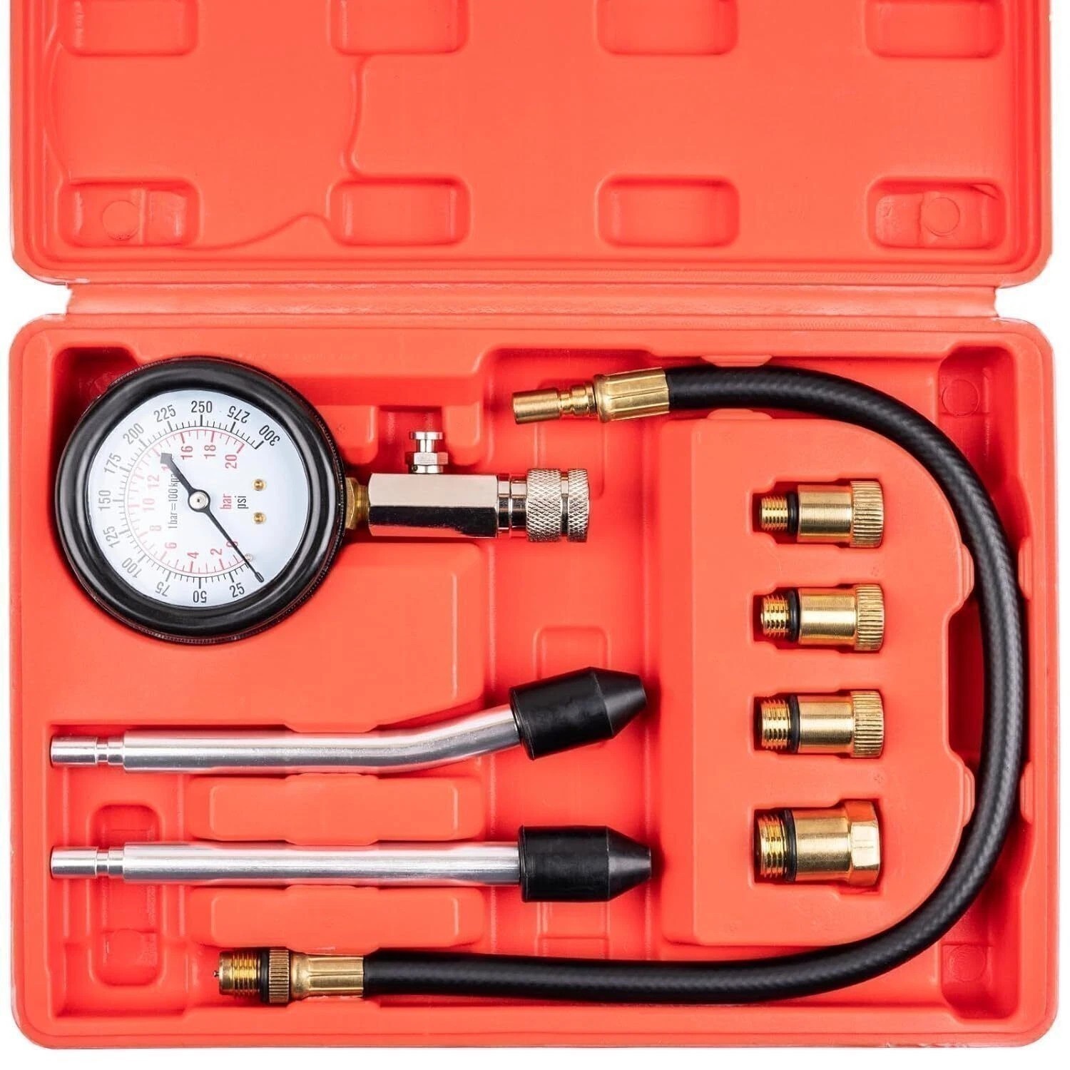 Engine Cylinder Compression Gauge Tester Kit Gas Engine Diagnostic Testing Tool