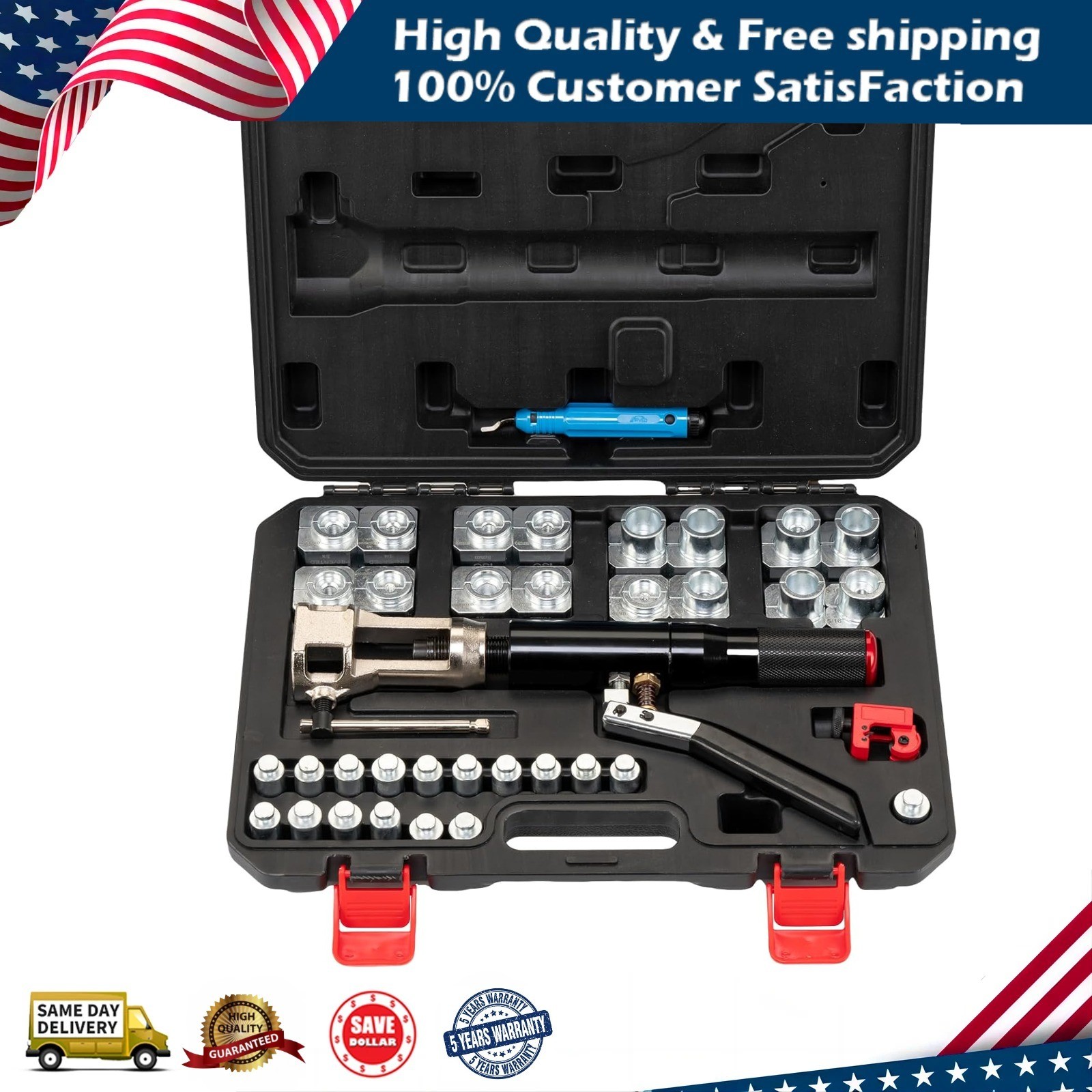 Hydraulic Brake Line Flaring Tool Kit Double Flaring Tool 45° for 3/16″ to 1/2″