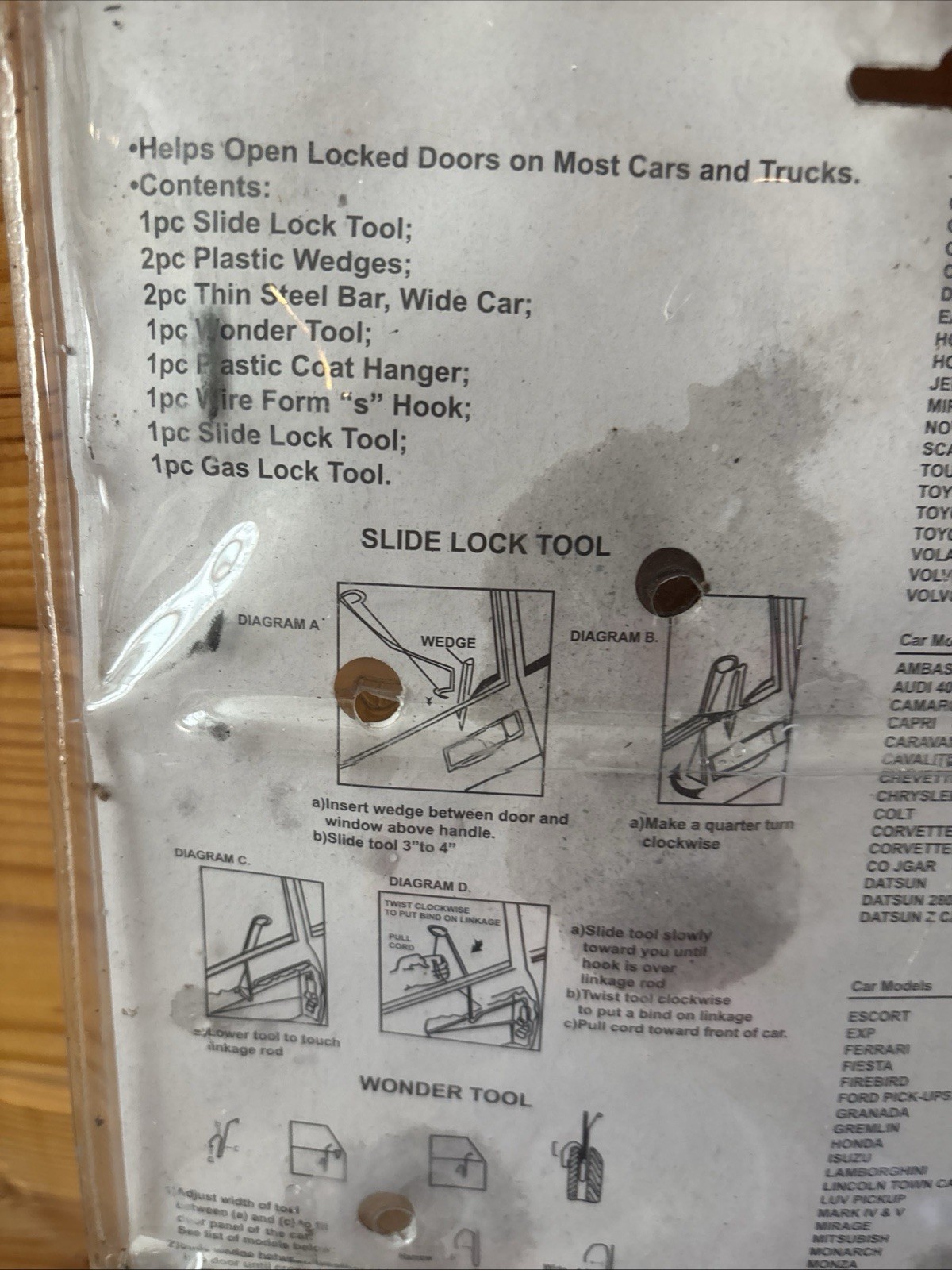 King Brand 9-pc Lock Out Tool Kit for Domestic and Foreign Vehicles New