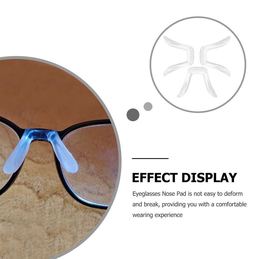5 Pcs Eyeglass Nose Pads Clear Glasses Silicone Bridge Support for