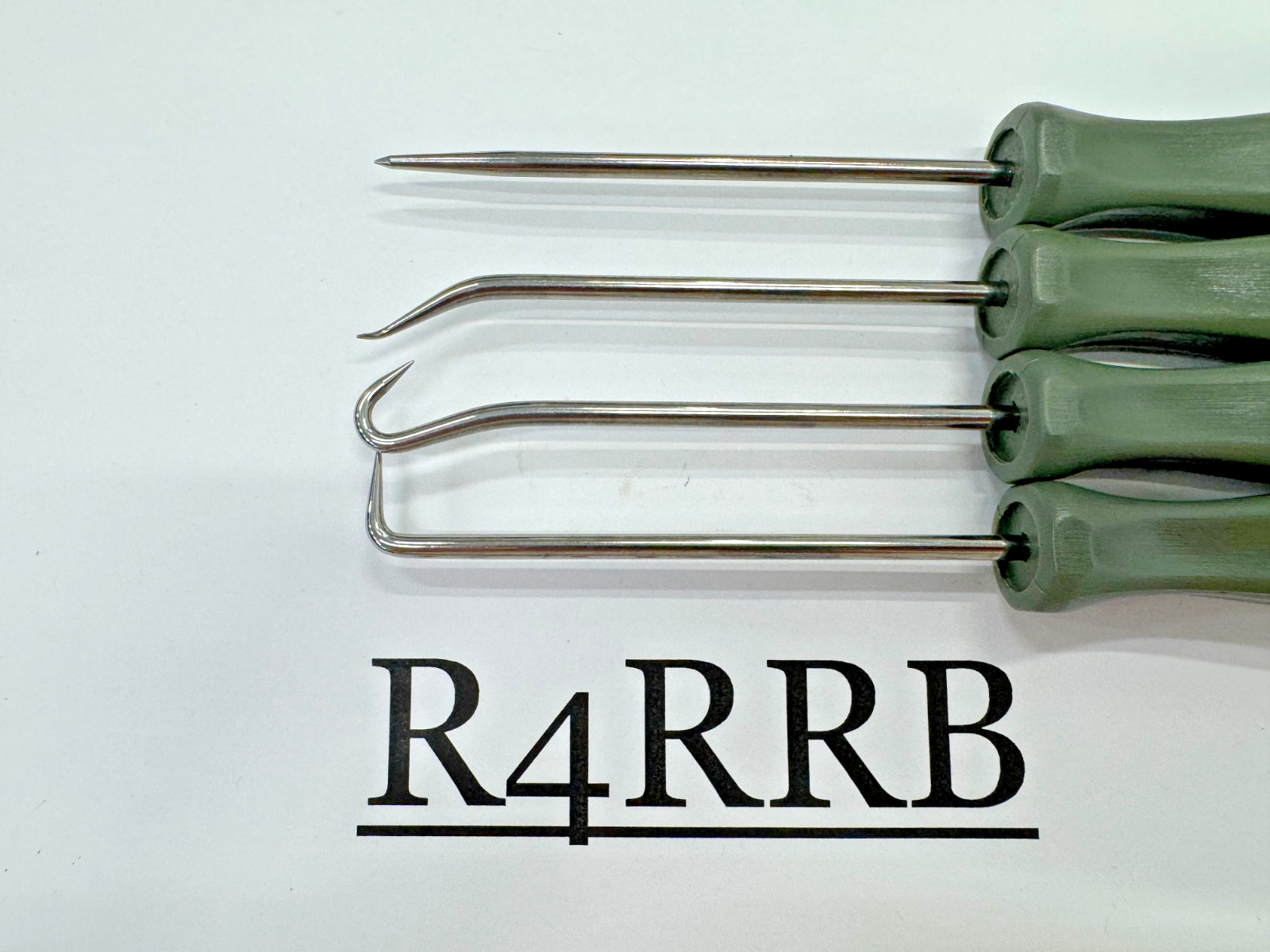 Snap-on Tools USA RARE NOS COMBAT GREEN Mini Hard Handle Hook Pick Set ASA204BCG