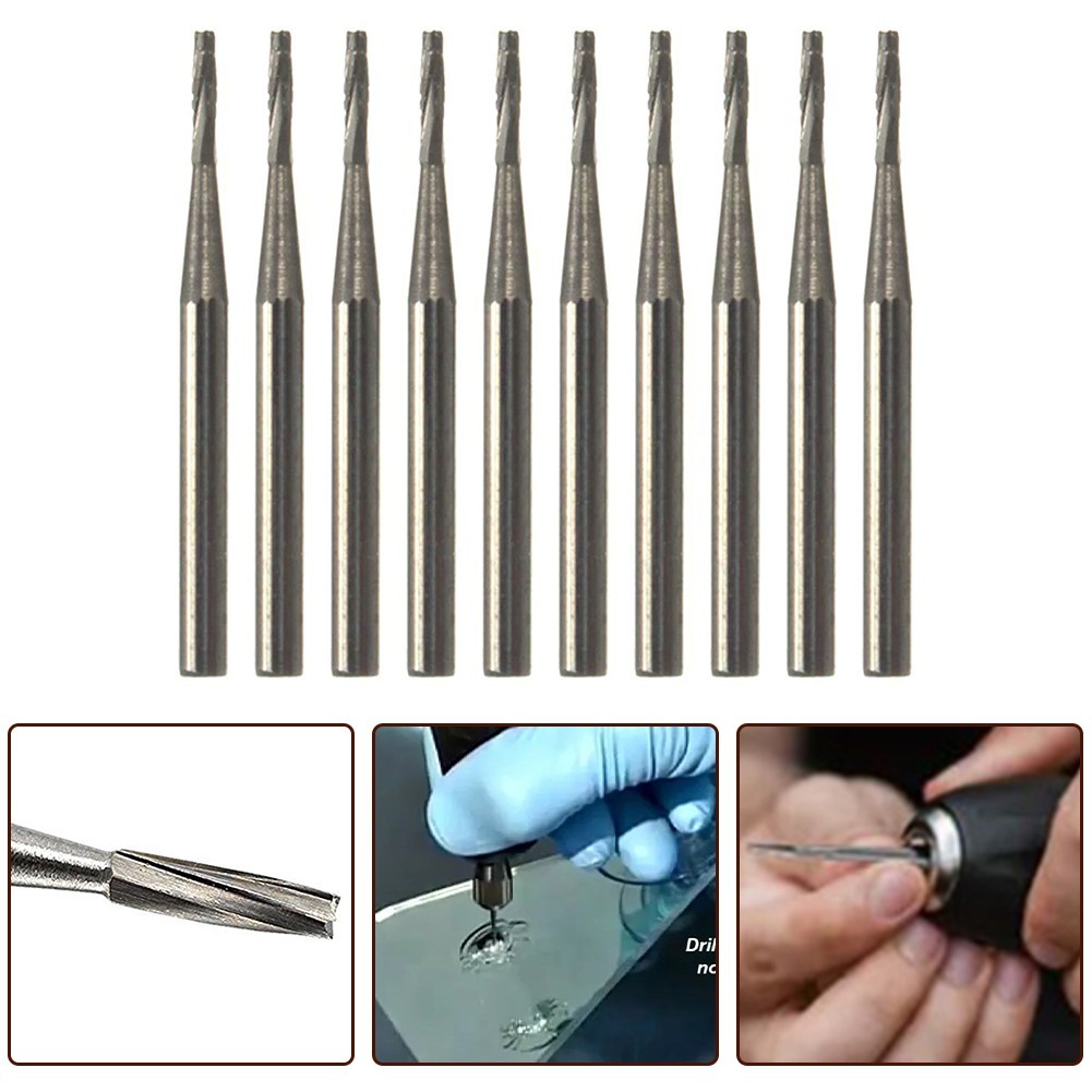 10PCS Professional Grade Alloy Drill Bits For Tapered Auto Glass Repair
