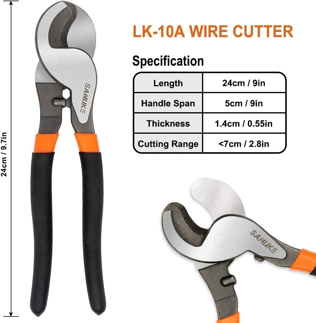 Sanuke Battery Cable Lug Crimping Tool Kit with Black, Blue, Orange, Silver