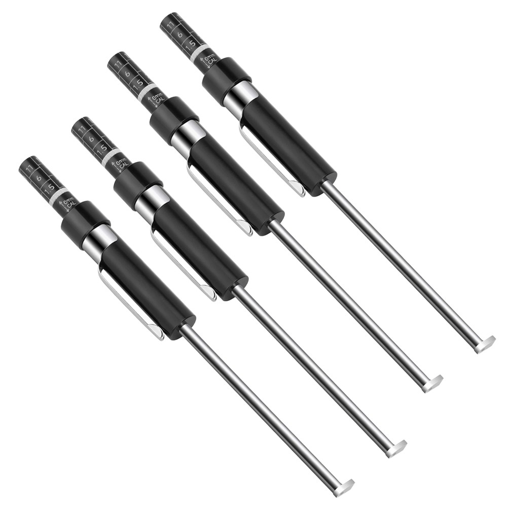 Brake Pad Thickness Gauge Measure Tool w/ Scale car Detection Pen Base Plate 4PC