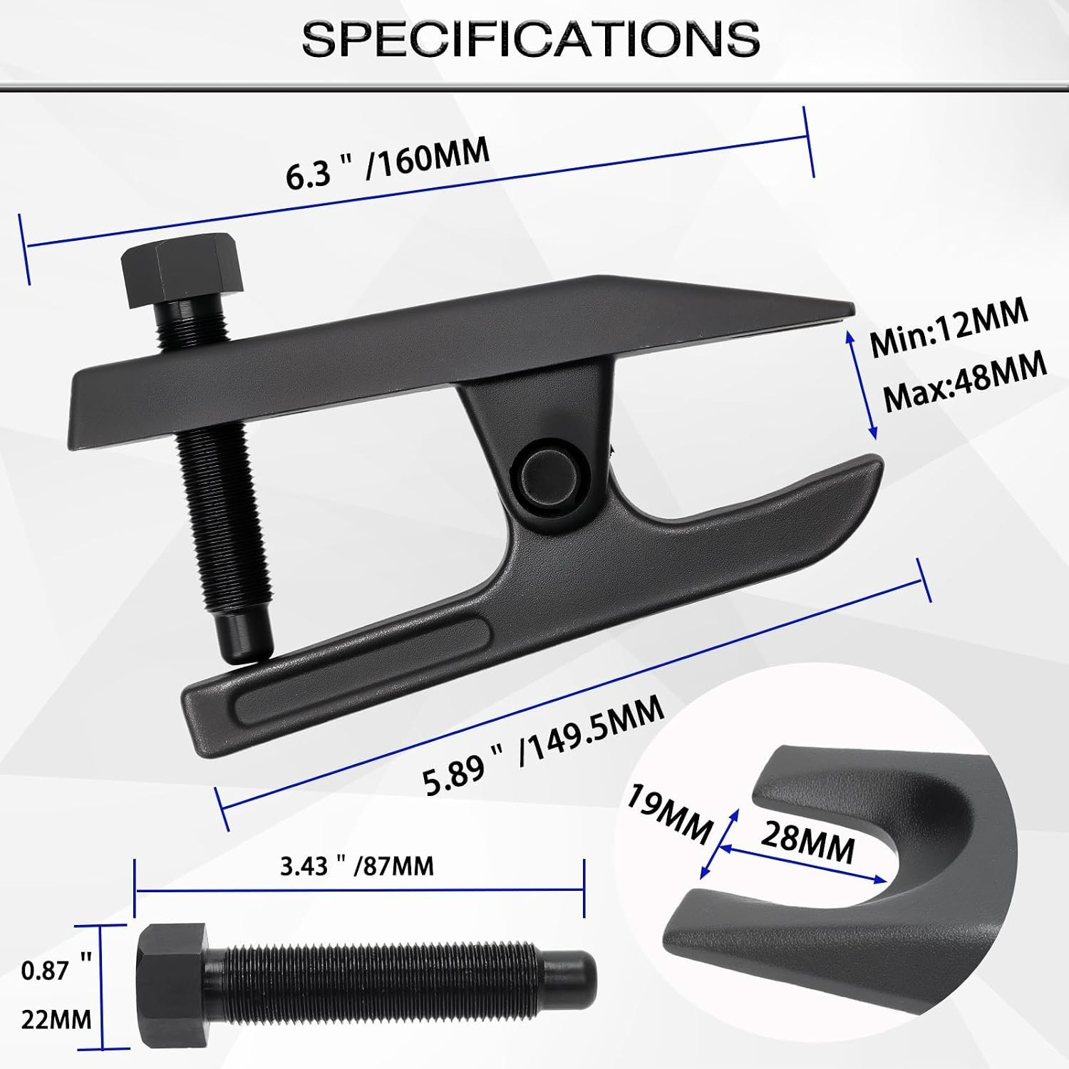 Universal Ball Joint Separator Tool – 1-1/2″ to 1-7/8″ Adjustable for Easy Use