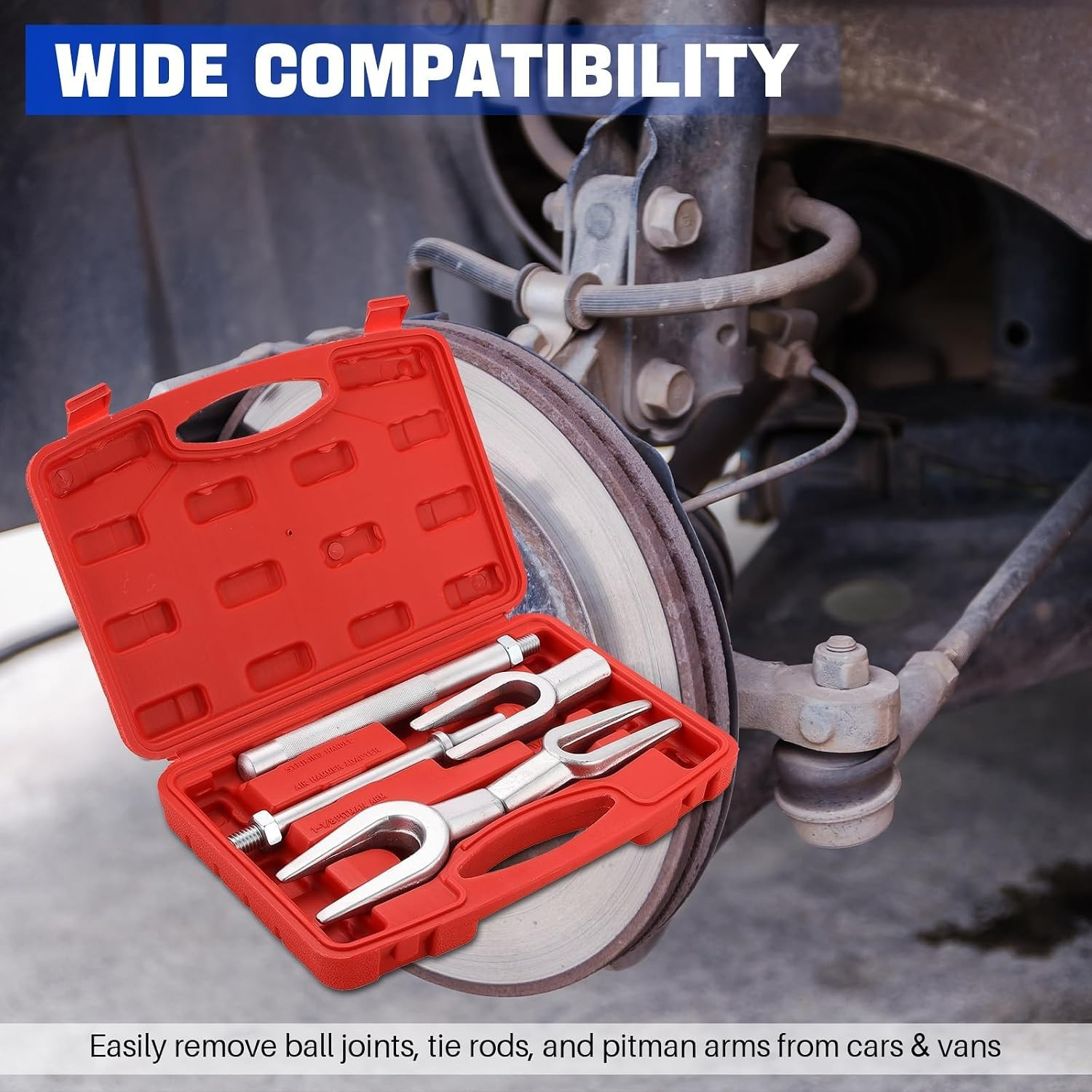 Efficient Ball Joint Remover and Tie Rod Tool Set – 5 Pieces with Storage Case