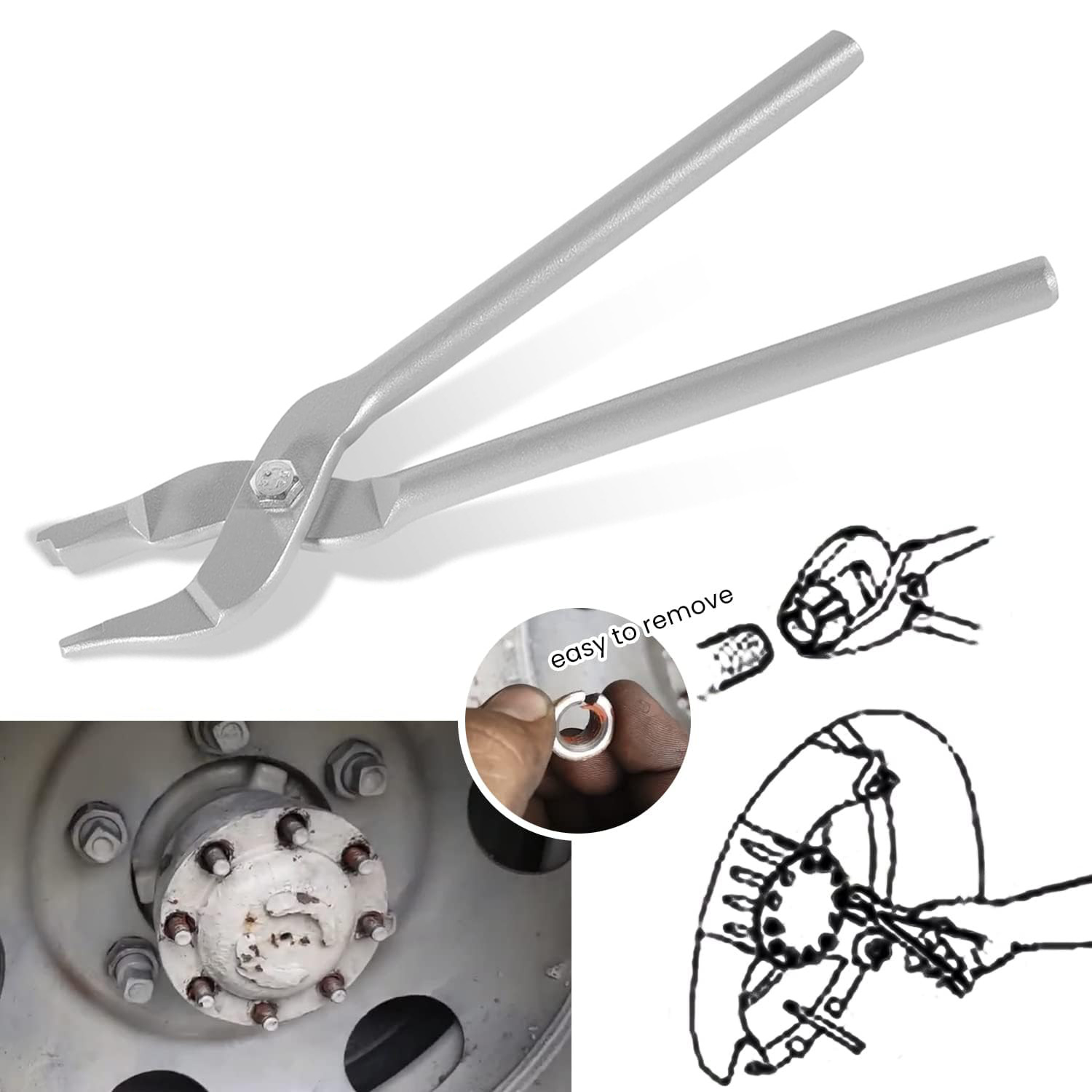 7077 Axle Stud Cone Pliers Rear Axle Cone Tool For Medium and Heavy- Duty Truck