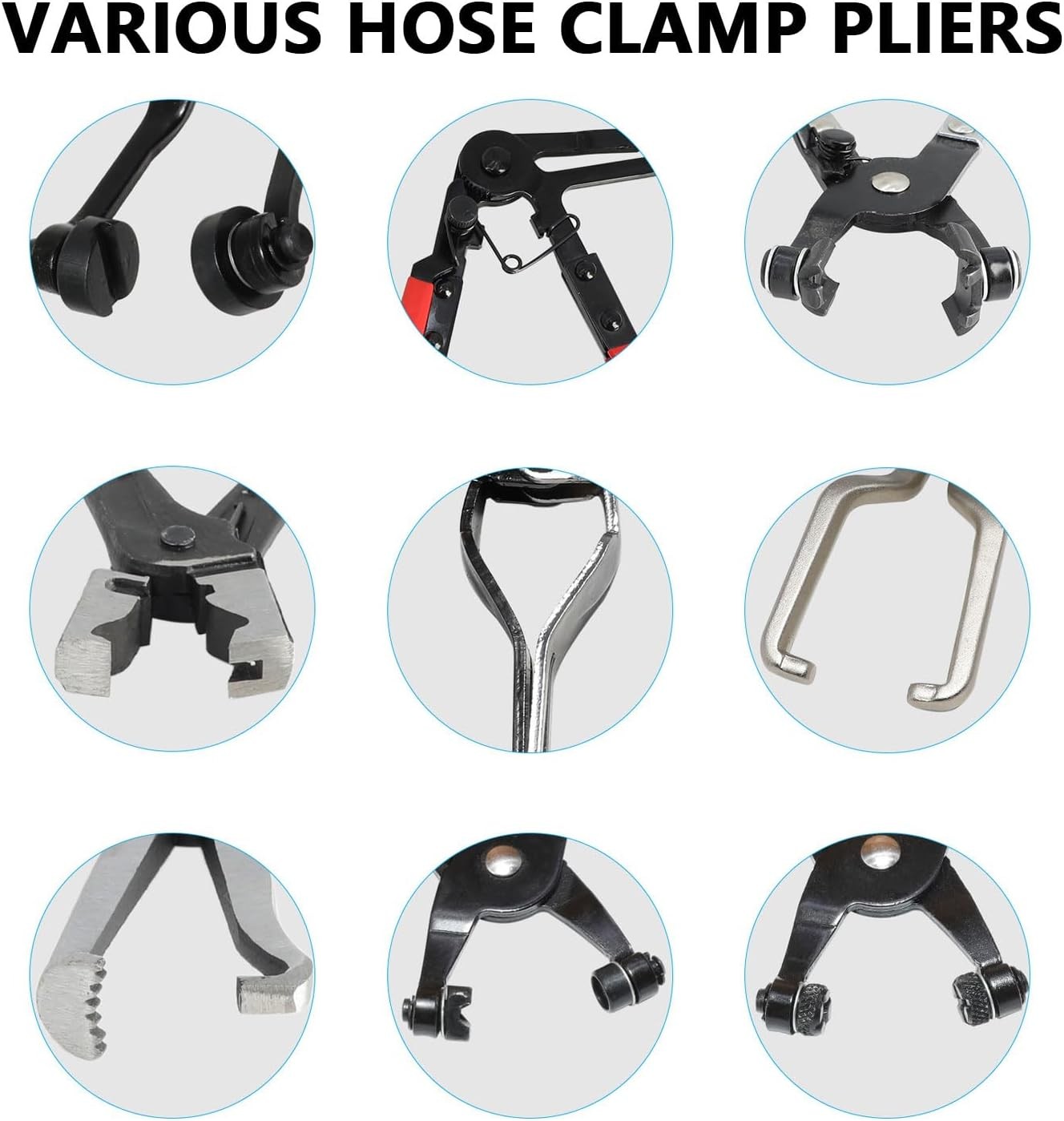 DPTOOL Hose Clamp Pliers Set 15pcs Removal and Installation Red