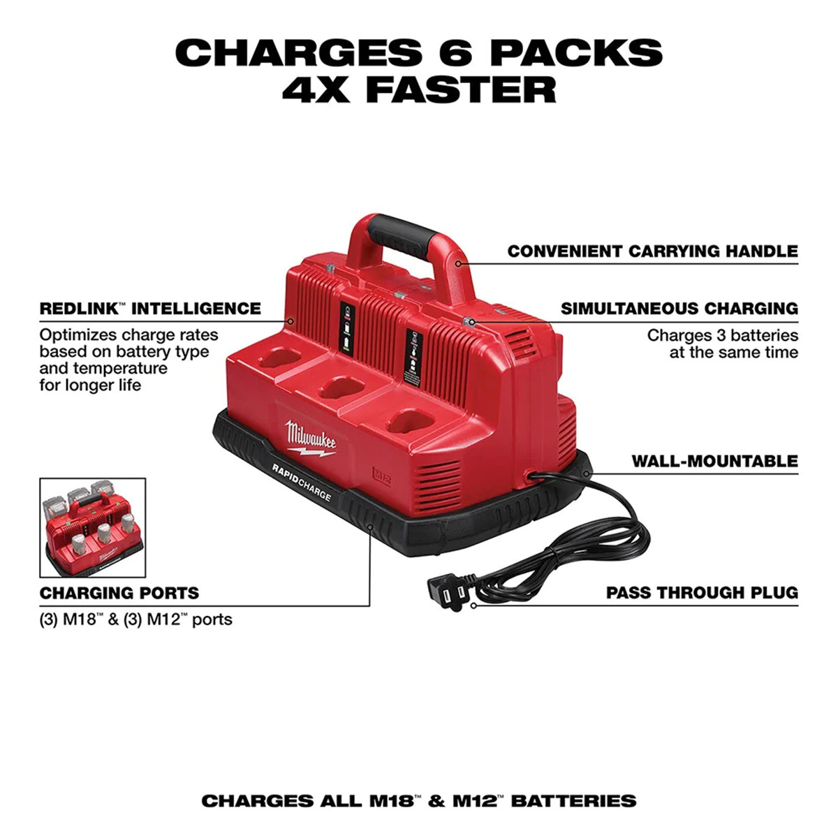 Milwaukee 48-59-1807 Multi Voltage Battery Charger with Fast Charging