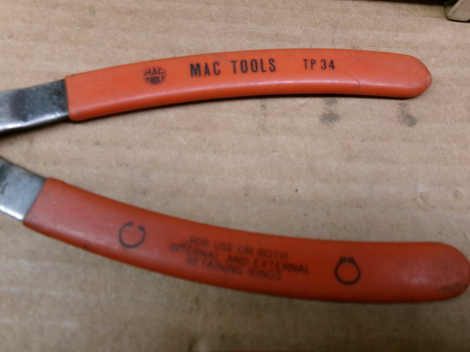 Mac Tools USA 2-Piece Reversibile Snap Ring Pliers No TP43 + TP34A